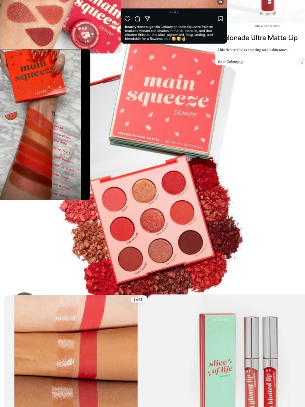 ColourPop Main Squeeze Eyeshadow Palette — Coral, Pink & Warm Red Shades